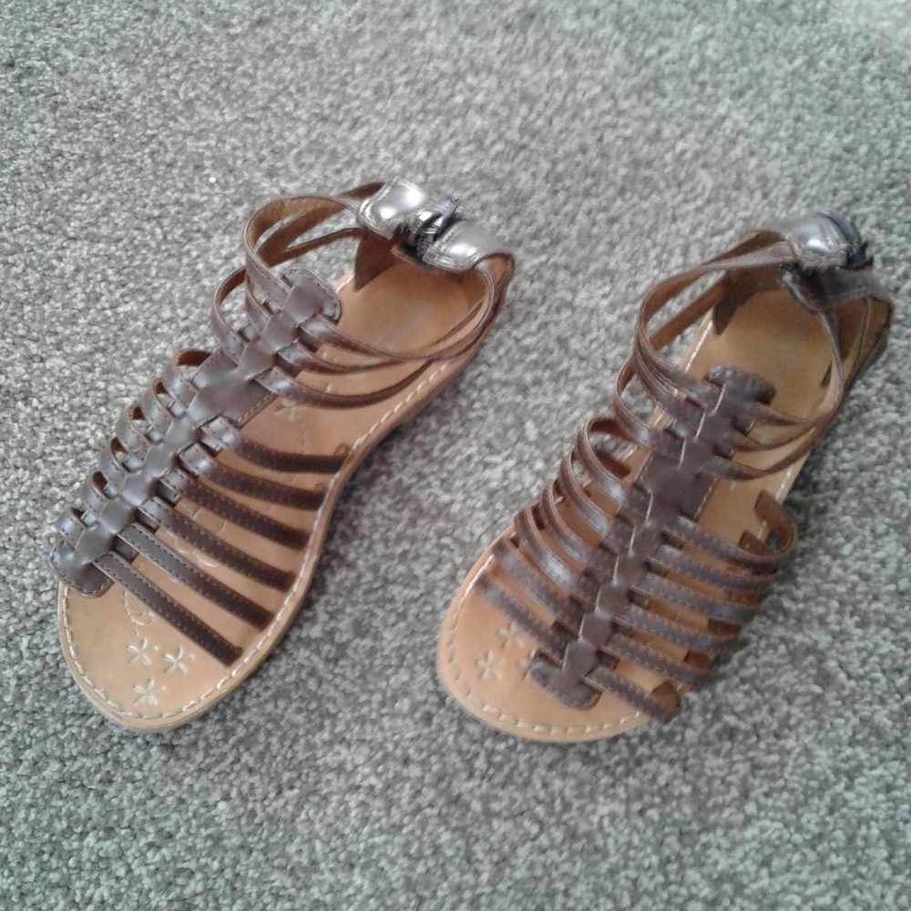 Girls Brown Gladiator Sandals